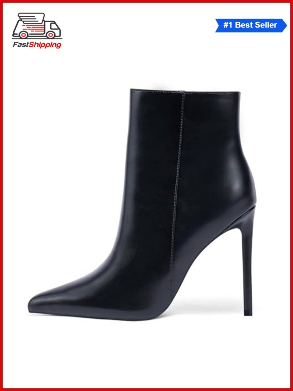 ✨ Women's Pointed Toe Stiletto Heeled Ankle Booties Side Zipper Dress Party